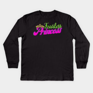 Neon Royal Family Group Series - Fearless Princess Kids Long Sleeve T-Shirt